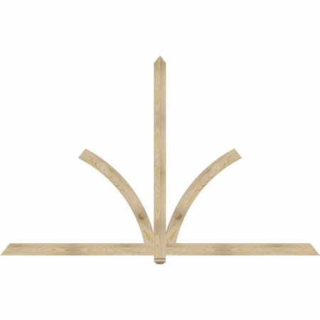 Ekena Millwork Redmond Rough Sawn Timber Gable Bracket, Douglas Fir, 108"W x 68"H x 2"D x 4"F, 15/12 Pitch GBW108X68X0204RED00RDF